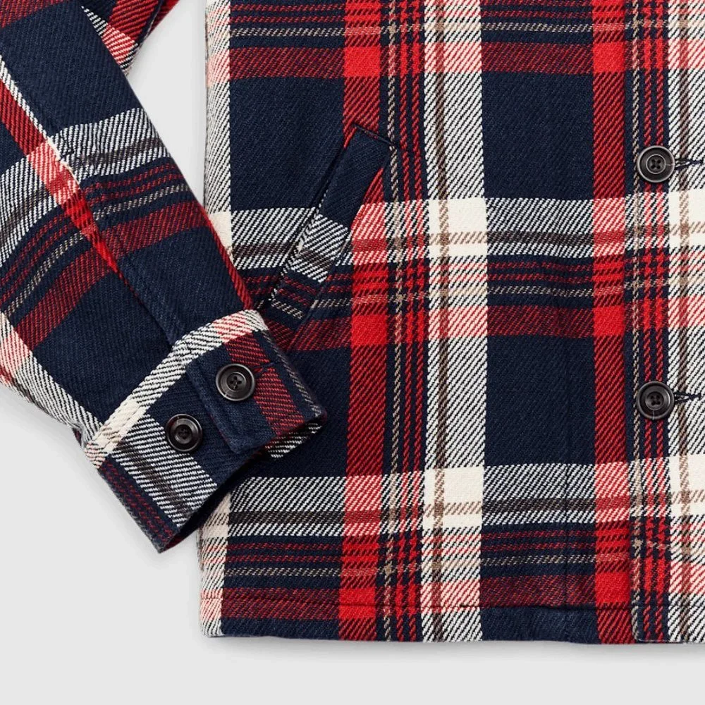 Filson Deer Island Ranch Coat Jacket in Navy Red Plaid NEW! $245 Mens Small - Picture 4 of 6